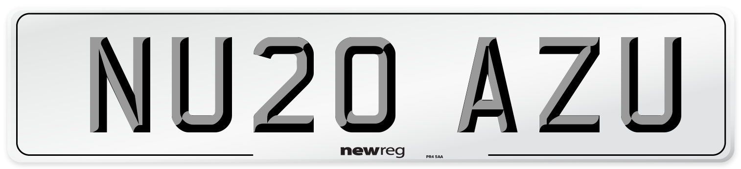 NU20 AZU Number Plate from New Reg